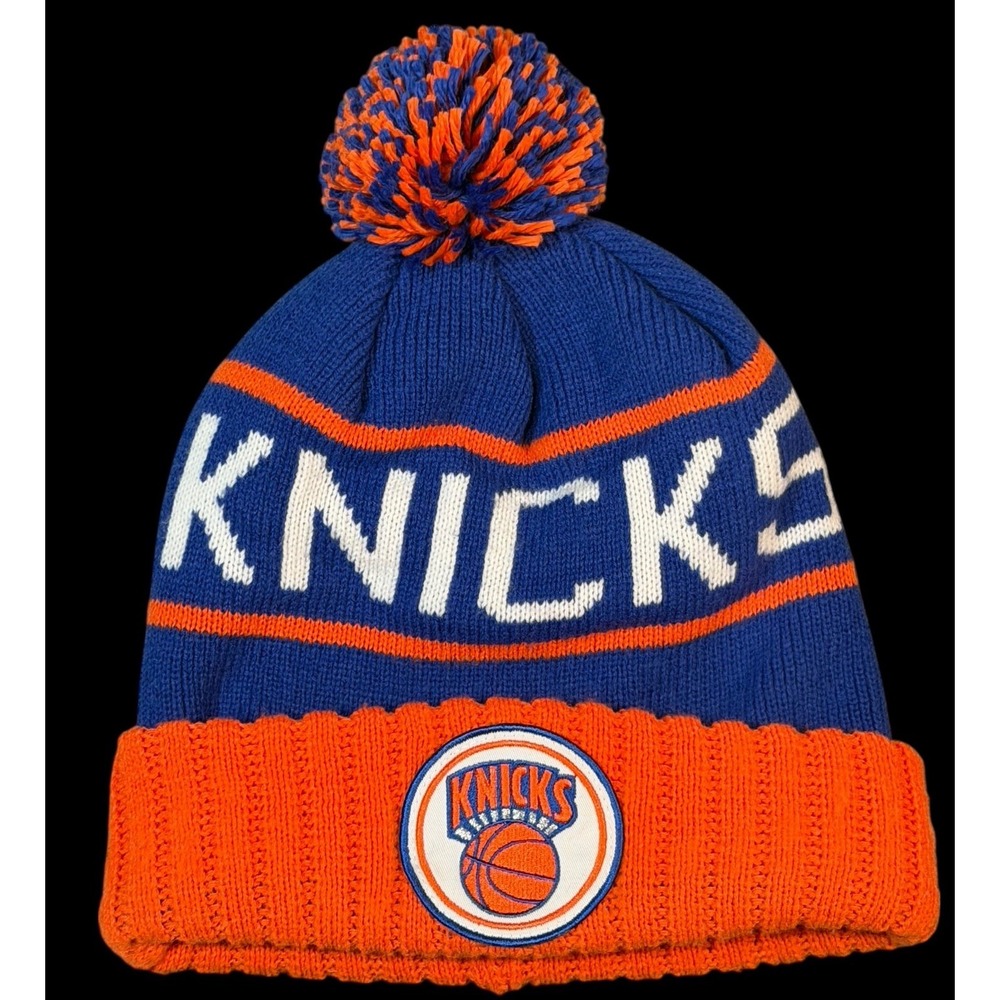 Mitchell & Ness NBA New York Knicks Knit Beanie Pom Winter Hat Cap OSFA
